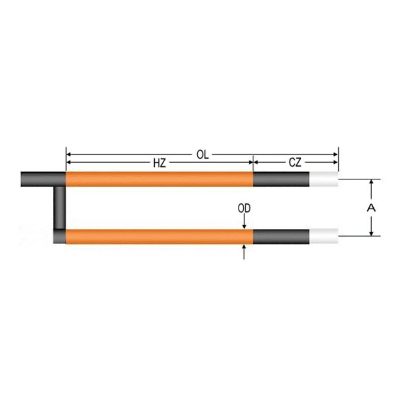 Gun-type Silicon Carbide Heating Element